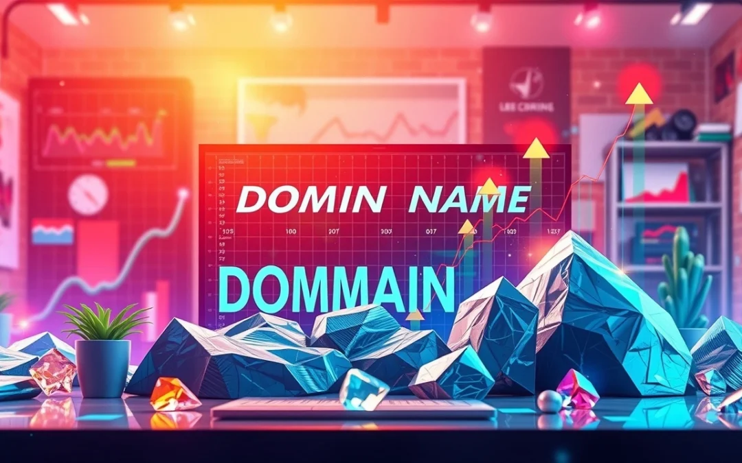 Illustration de la transformation d'un nom de domaine peu valorisé en un actif rentable.
