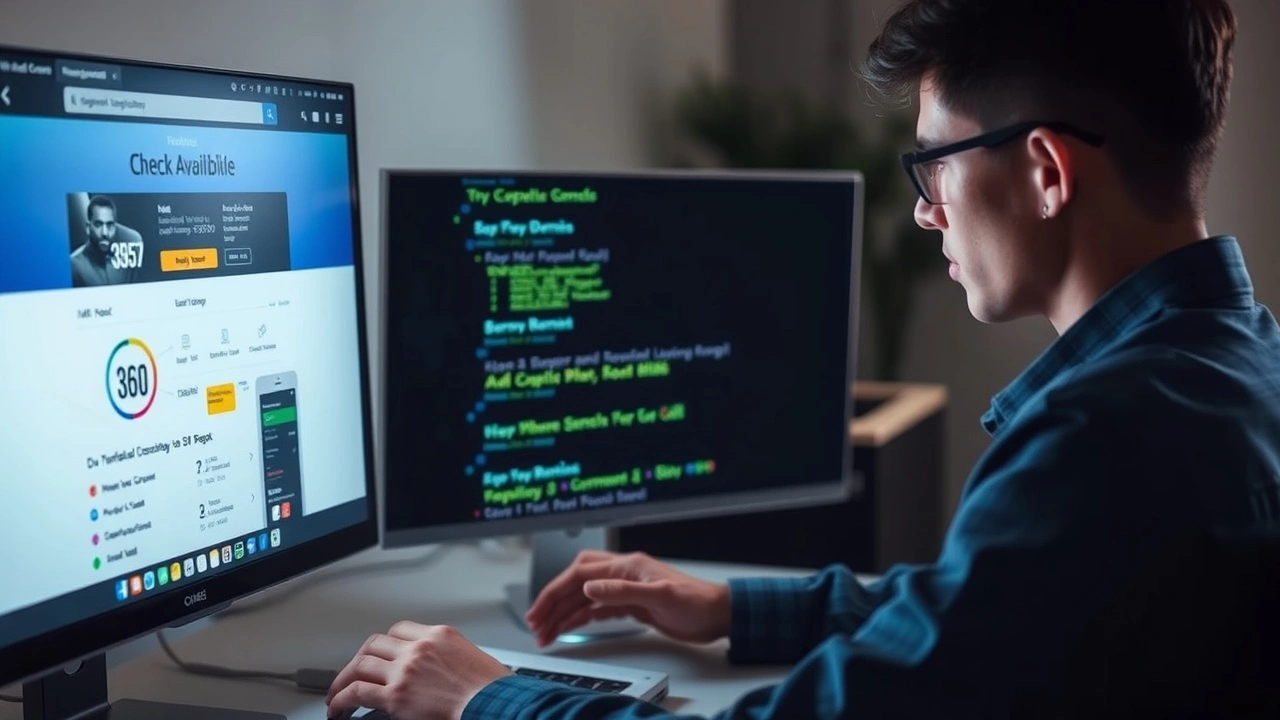 une personne vérifiant la disponibilité d'un nom de domaine