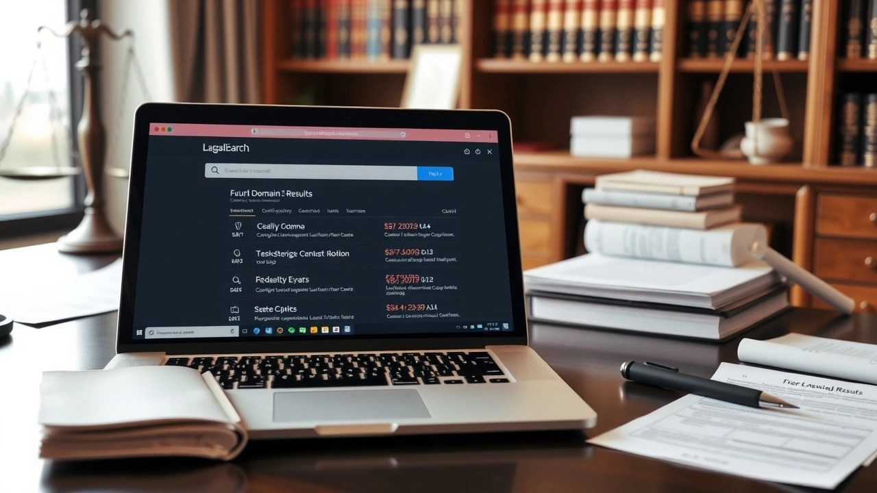 bureau d'avocat avec documents juridiques et ordinateur