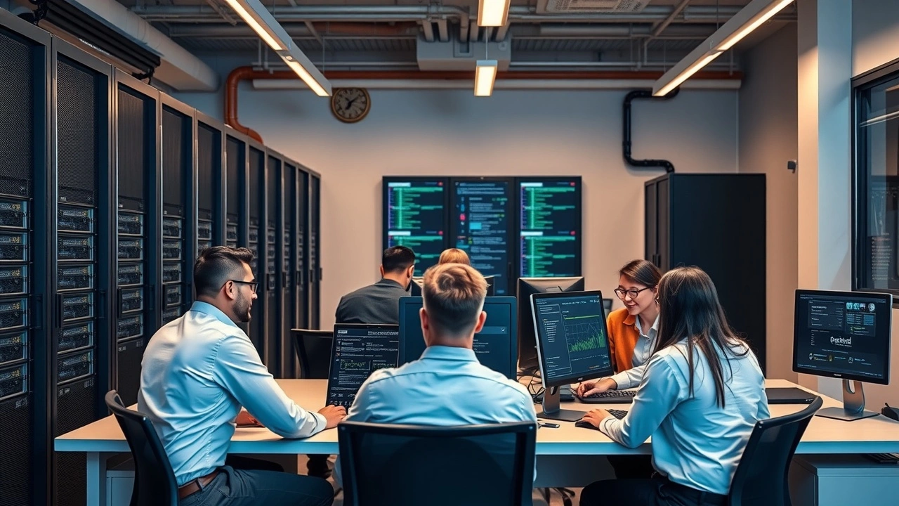 bureau d'un registrar de domaine fiable avec du matériel informatique