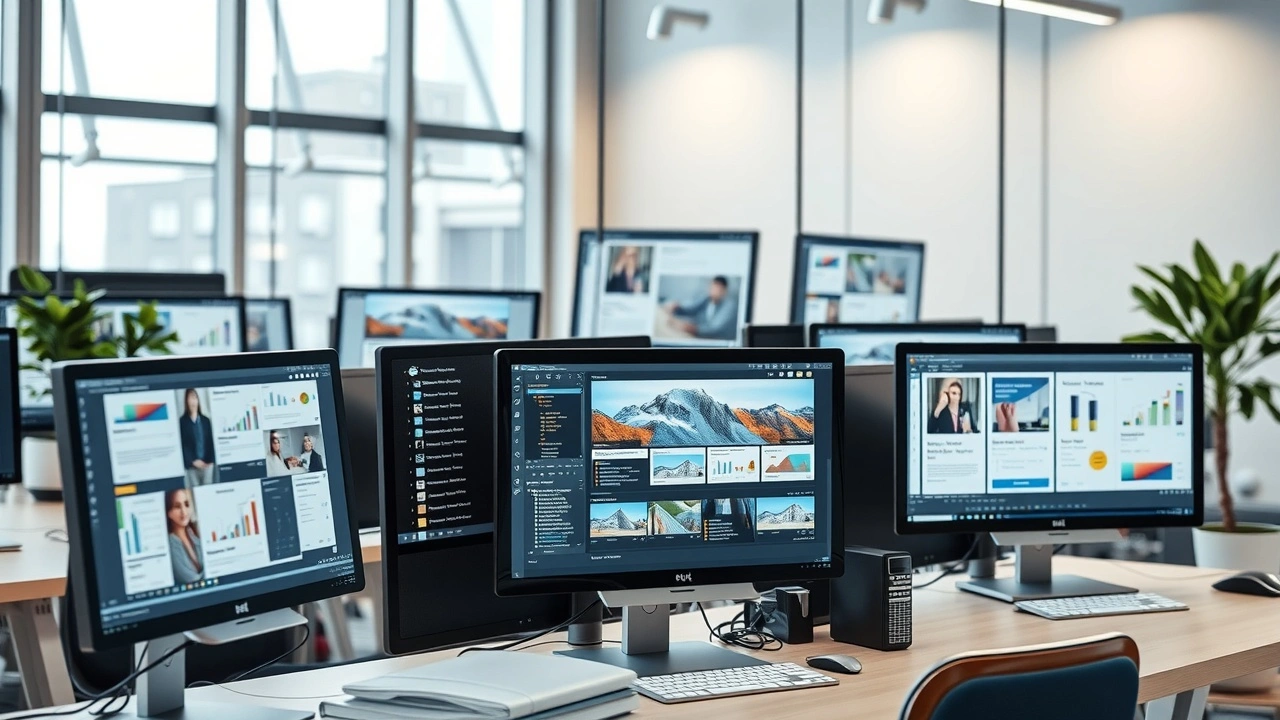 divers projets affiches sur des ecrans dordinateur modernes