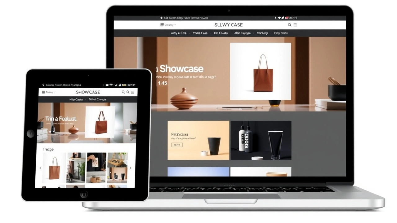 site vitrine moderne sur ordinateur et tablette