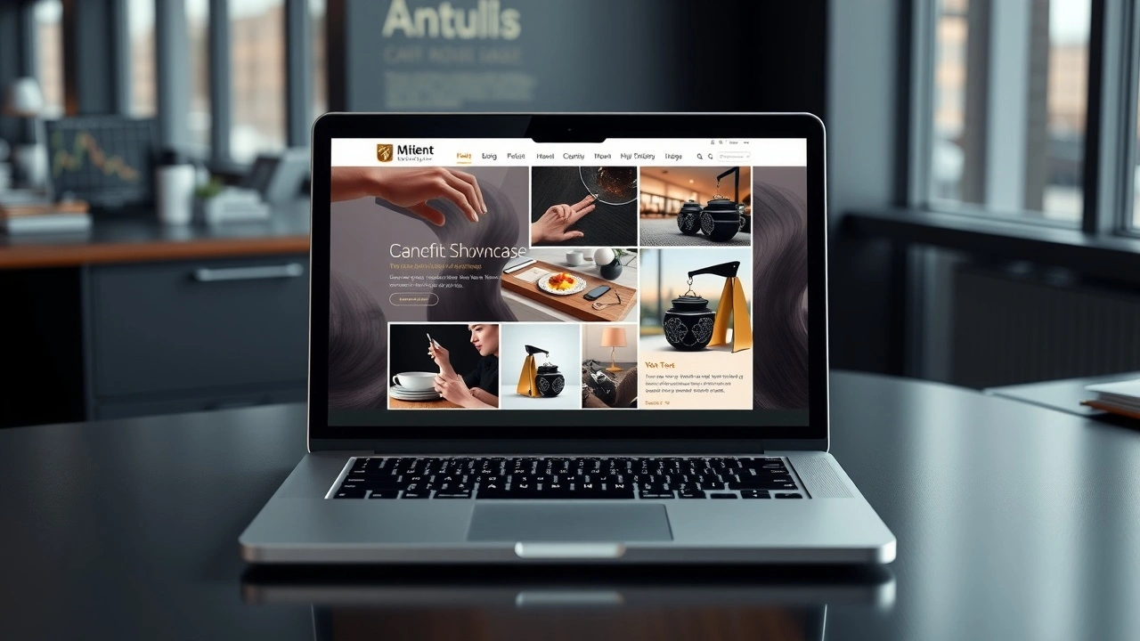 photo d'un ordinateur affichant un site vitrine personnalisé