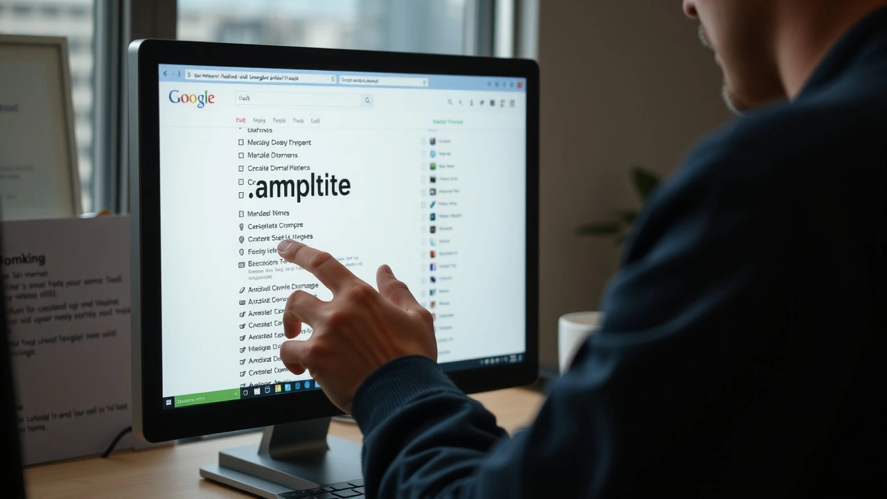 une personne teste des noms de domaine sur un ordinateur