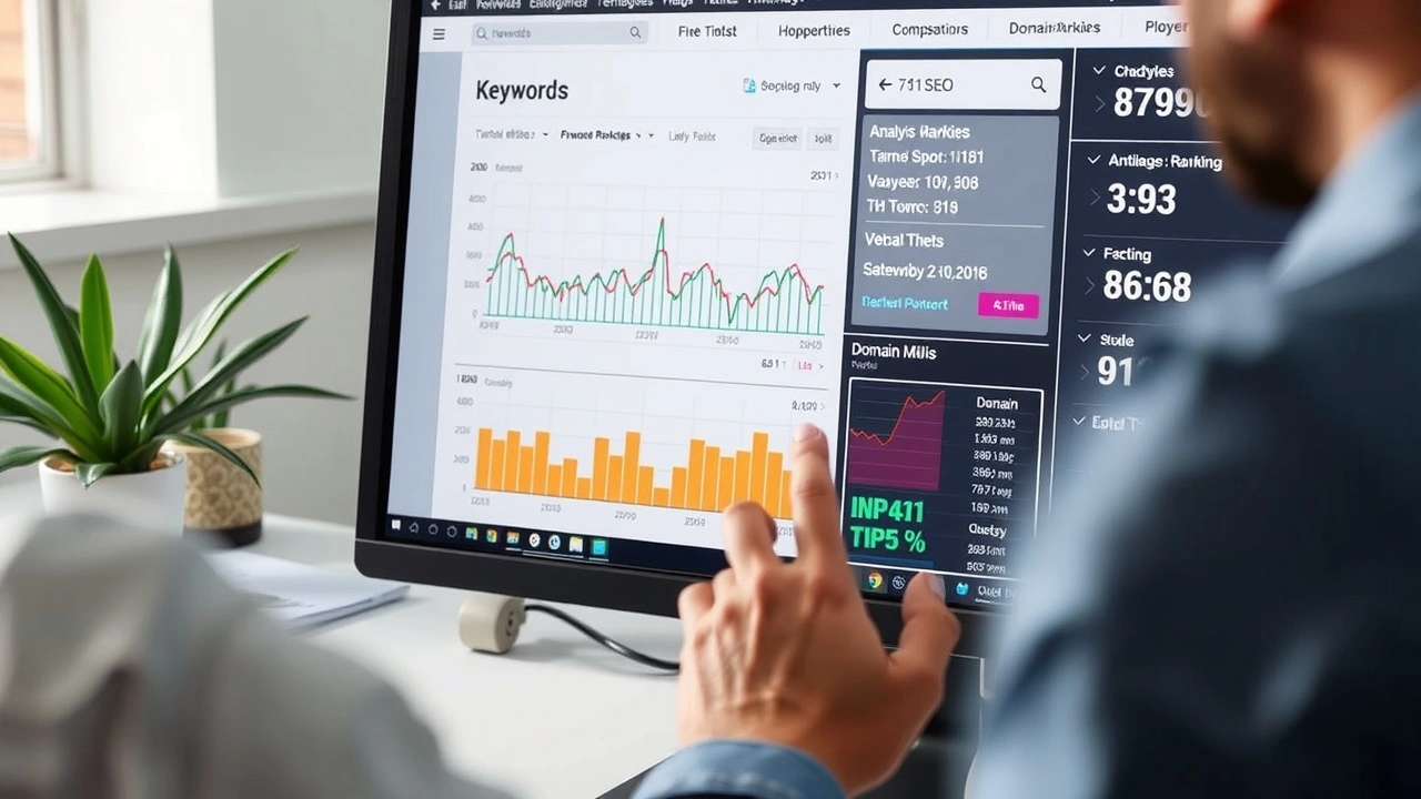 person analysant des données SEO sur un écran d'ordinateur