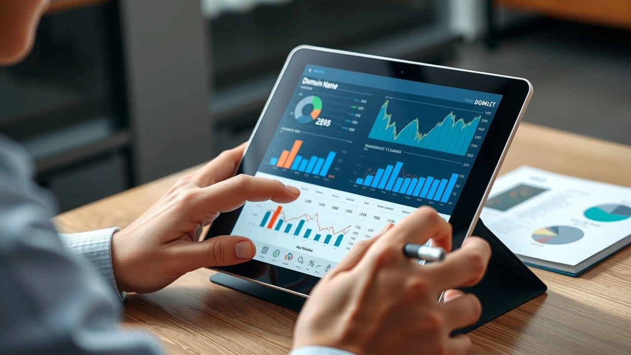 person analysant des valeurs de noms de domaine