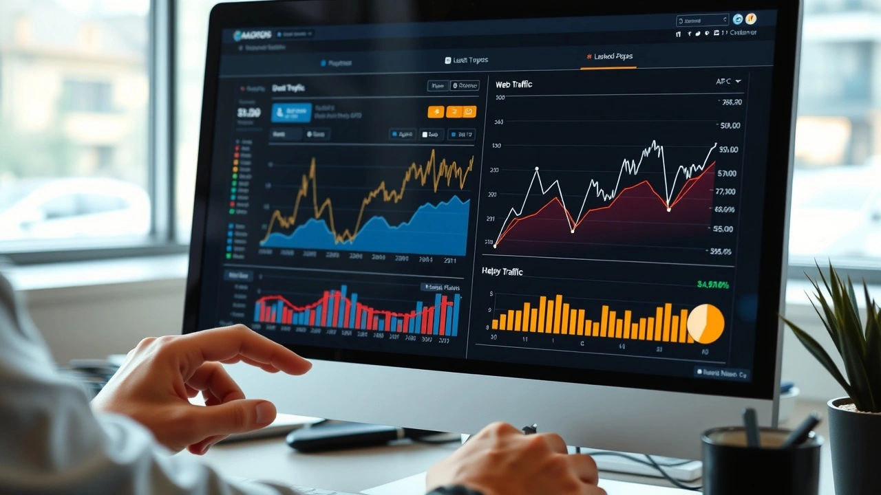 person analysant des données de performance de domaine