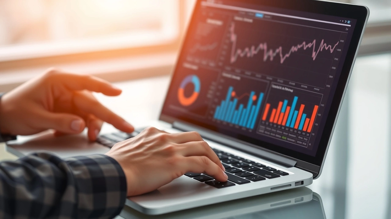 person utilisant un ordinateur pour analyser des données