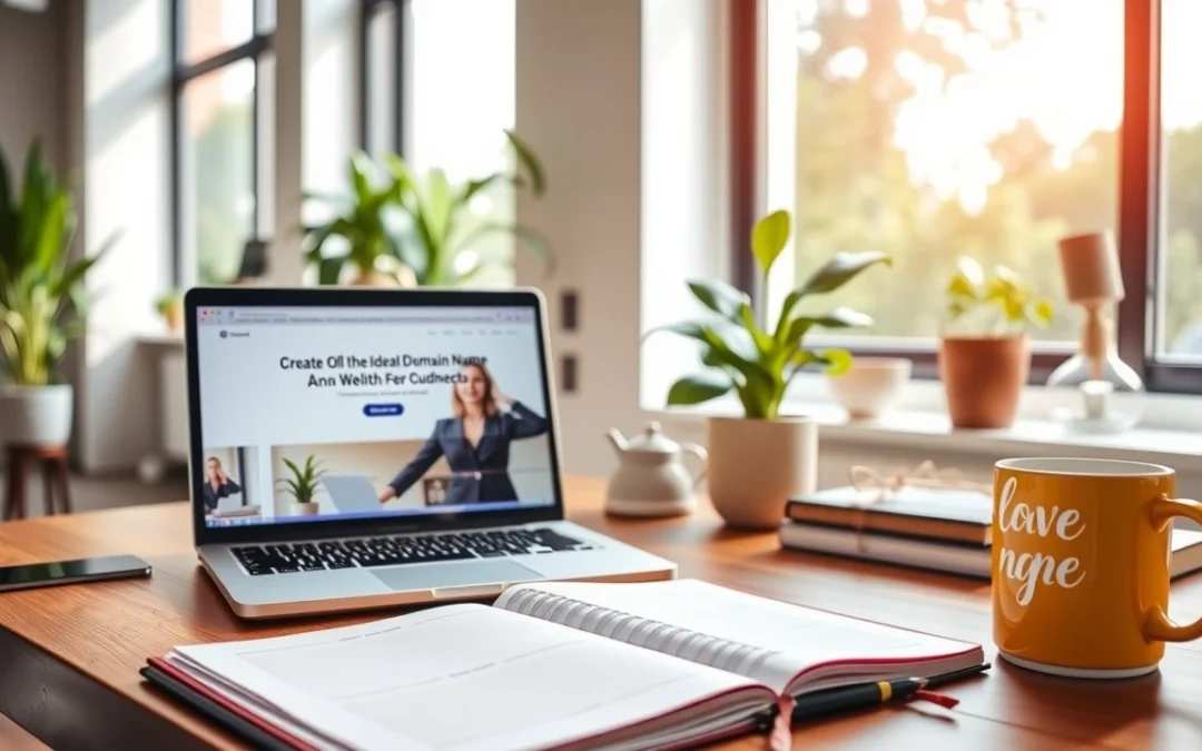 Un bureau moderne et serein illustrant une ambiance de créativité numérique.