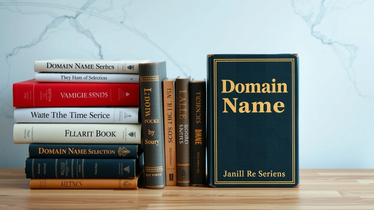 collection de livres sur le choix du nom de domaine