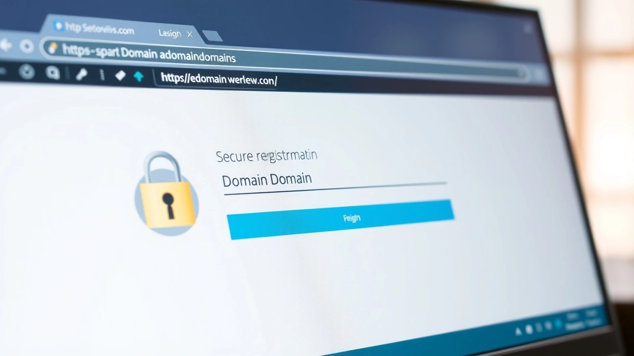 Ecran d'ordinateur avec interface de domaine sécurisé