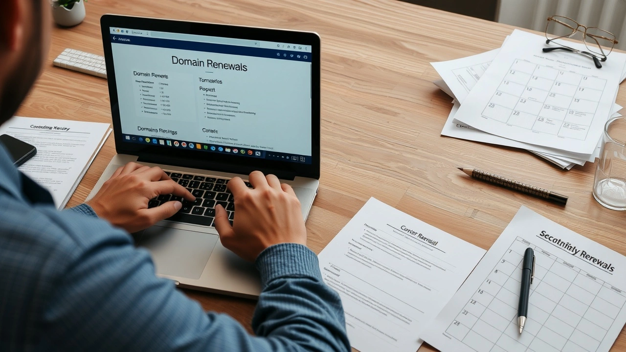 une personne gérant des renouvellements de nom de domaine