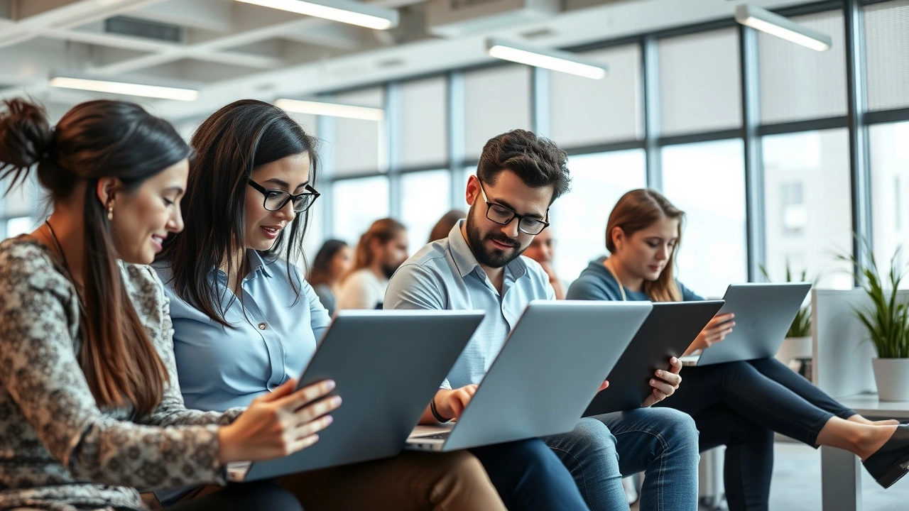 groupe de personnes cherchant des registrars de domaine