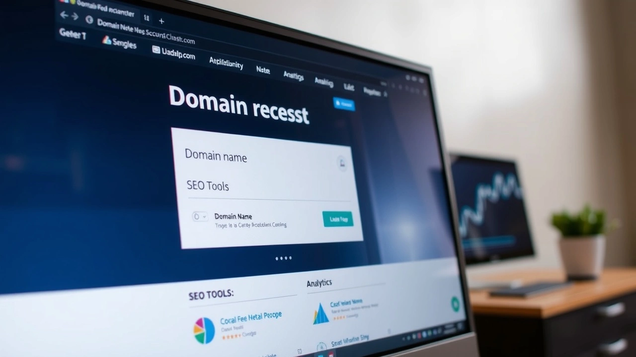 Ordinateur affichant une page de réservation de nom de domaine