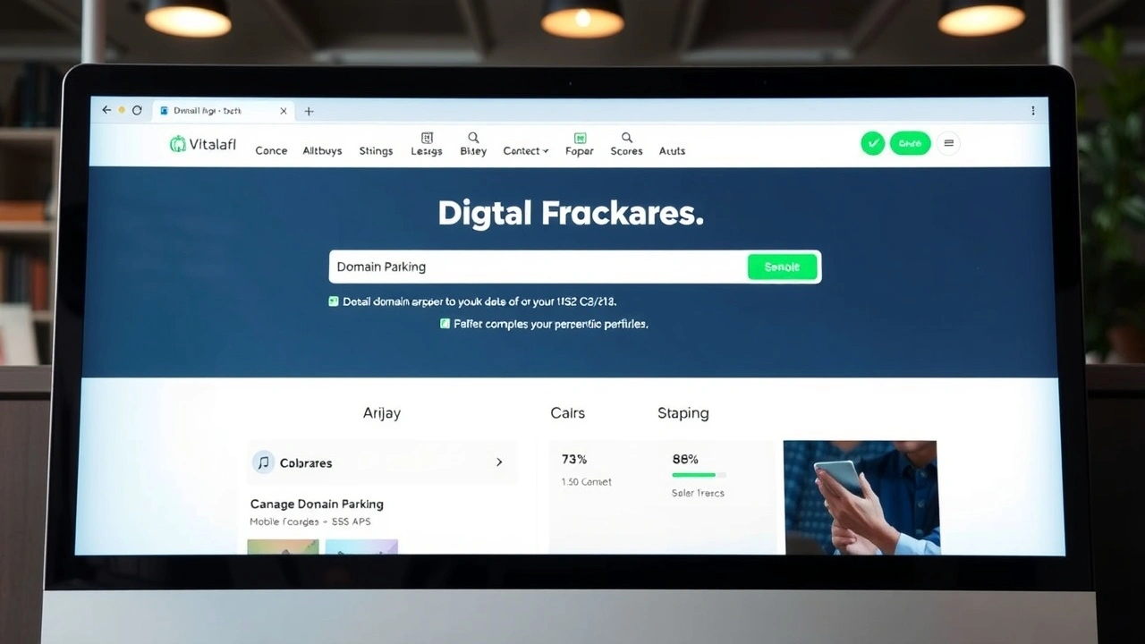 page de parking de nom de domaine sur un écran d'ordinateur