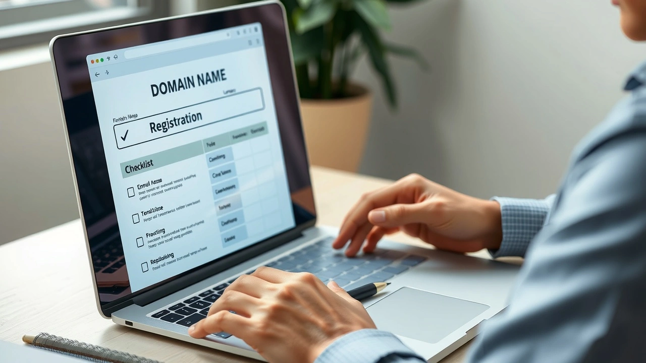 person avec ordinateur examinant l'achat de nom de domaine