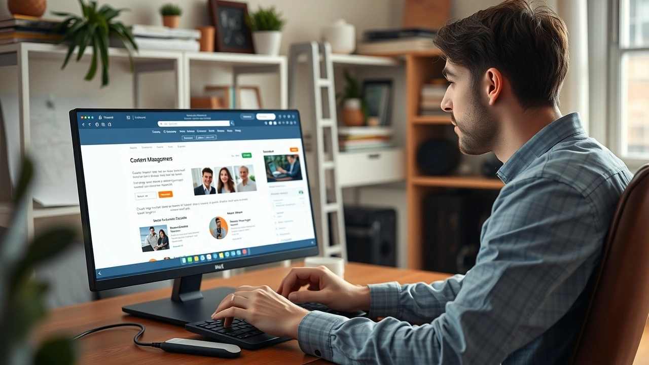 person utilisant un ordinateur pour créer du contenu éducatif