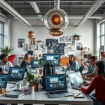 Une illustration photoréaliste d'une plateforme de contenu éducatif inspirant