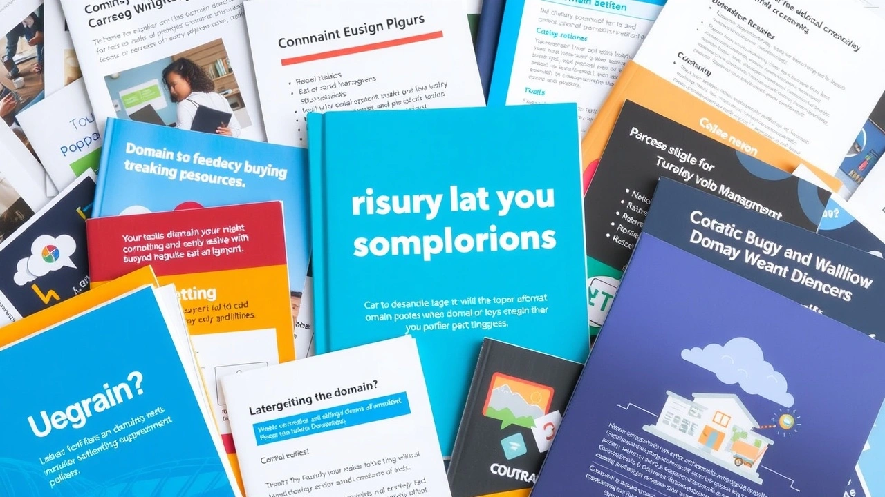 collection de ressources imprimées sur l'achat de noms de domaine