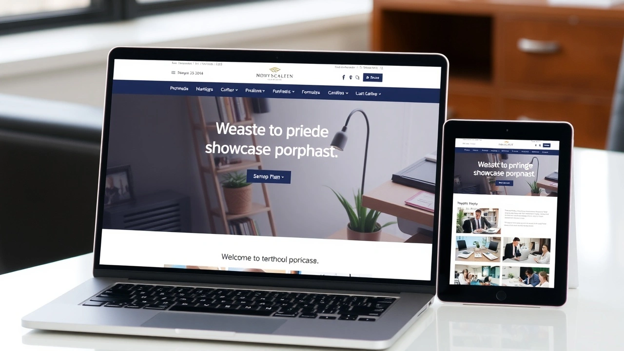 site vitrine sur ordinateur portable et tablette