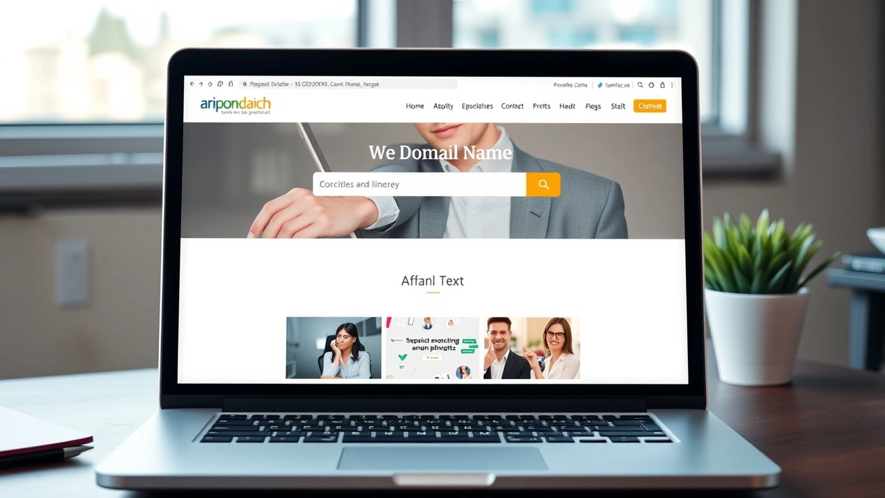 ordinateur portable affichant un site web lumineux