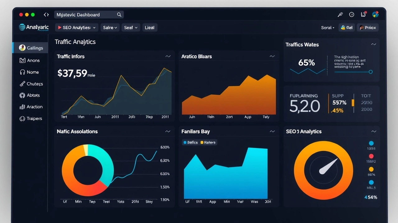 tableau de bord d analytics affichant des indicateurs de trafic