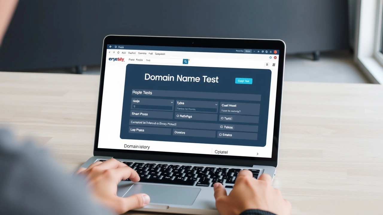 une personne testant un nom de domaine sur un ordinateur