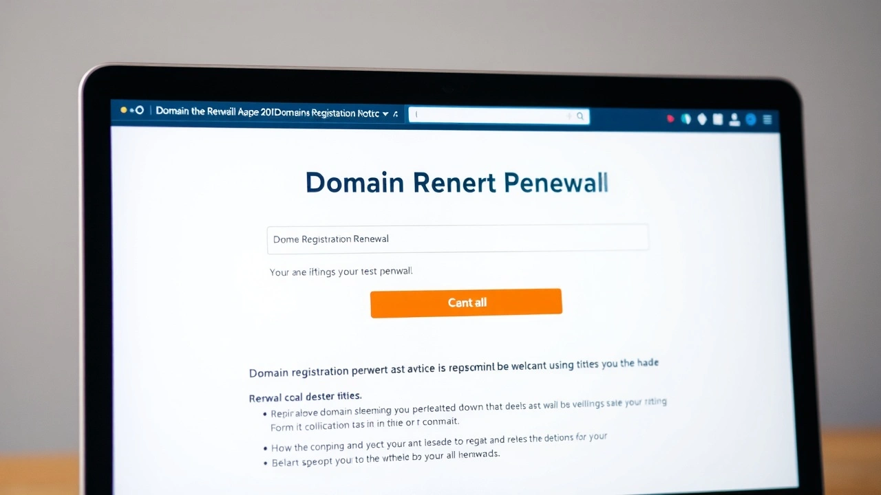 avertissement de renouvellement de nom de domaine sur ordinateur