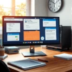 Bureau numérique montrant la gestion des noms de domaine.