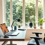 Bureau moderne pour des webinaires engageants et formatifs