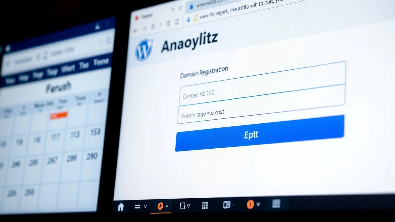 écran d'ordinateur affichant un site d'enregistrement de domaine