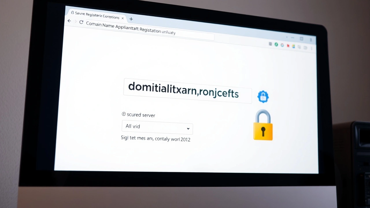 un écran d'ordinateur avec site de domaine sécurisé