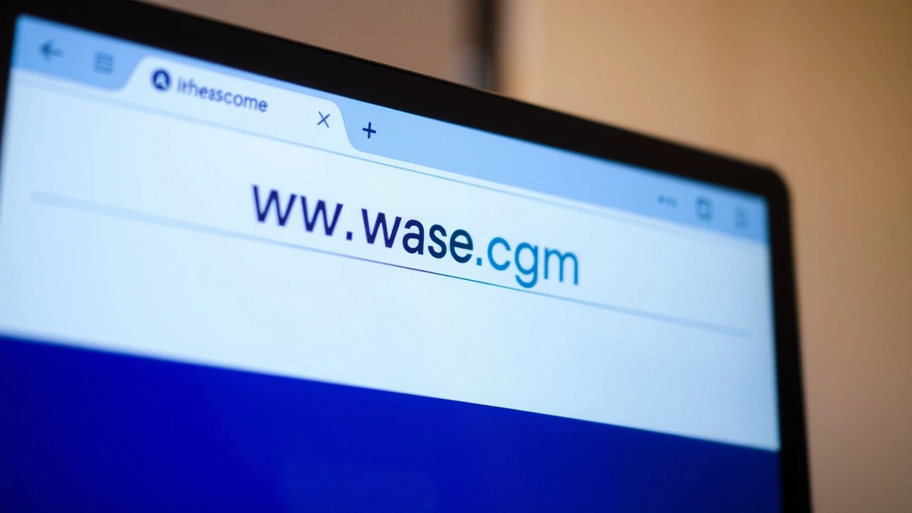 écran d'ordinateur affichant un nom de domaine