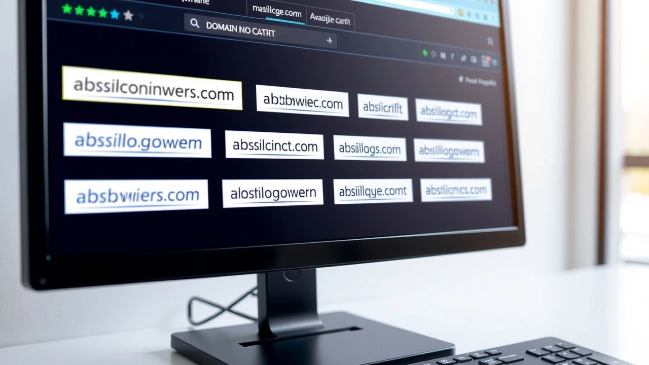 écran d'ordinateur montrant des noms de domaine
