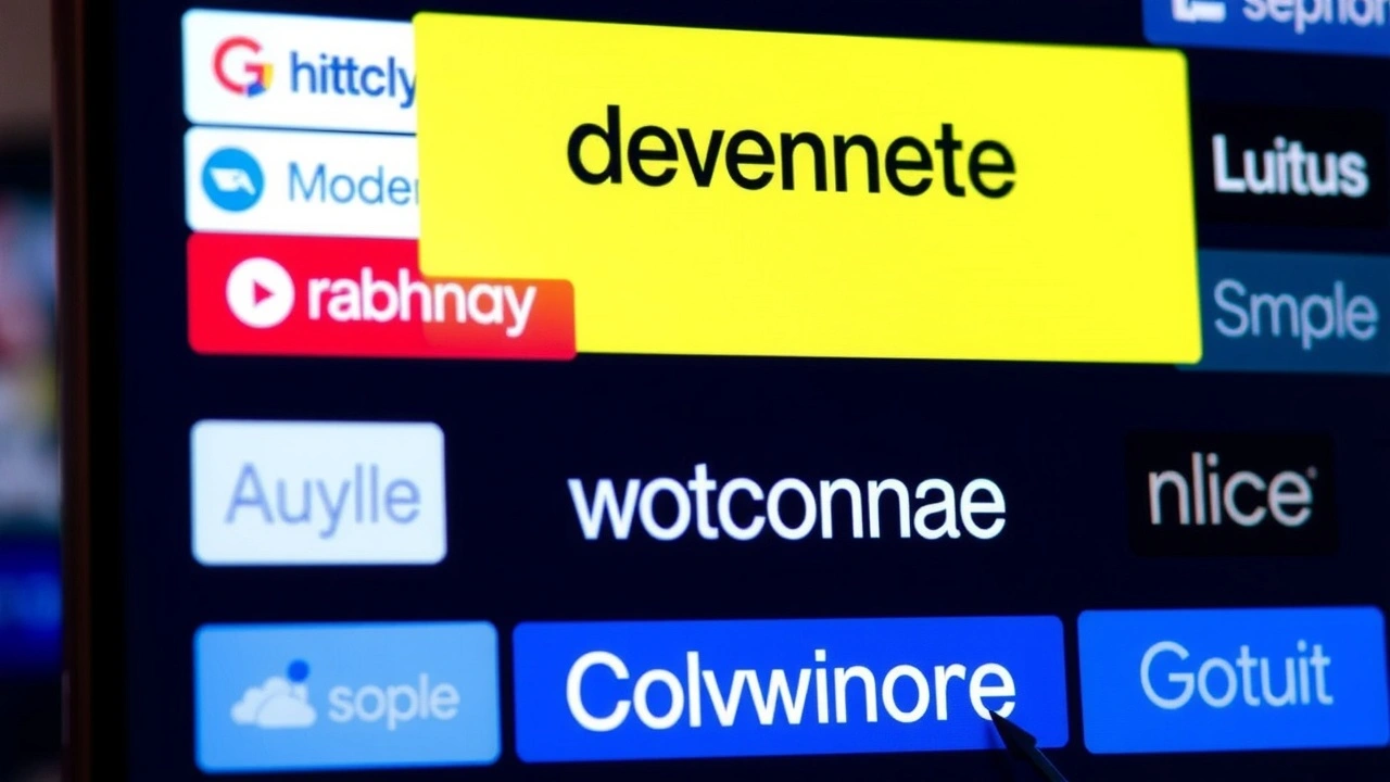 variété dextensions de nom de domaine sur un écran