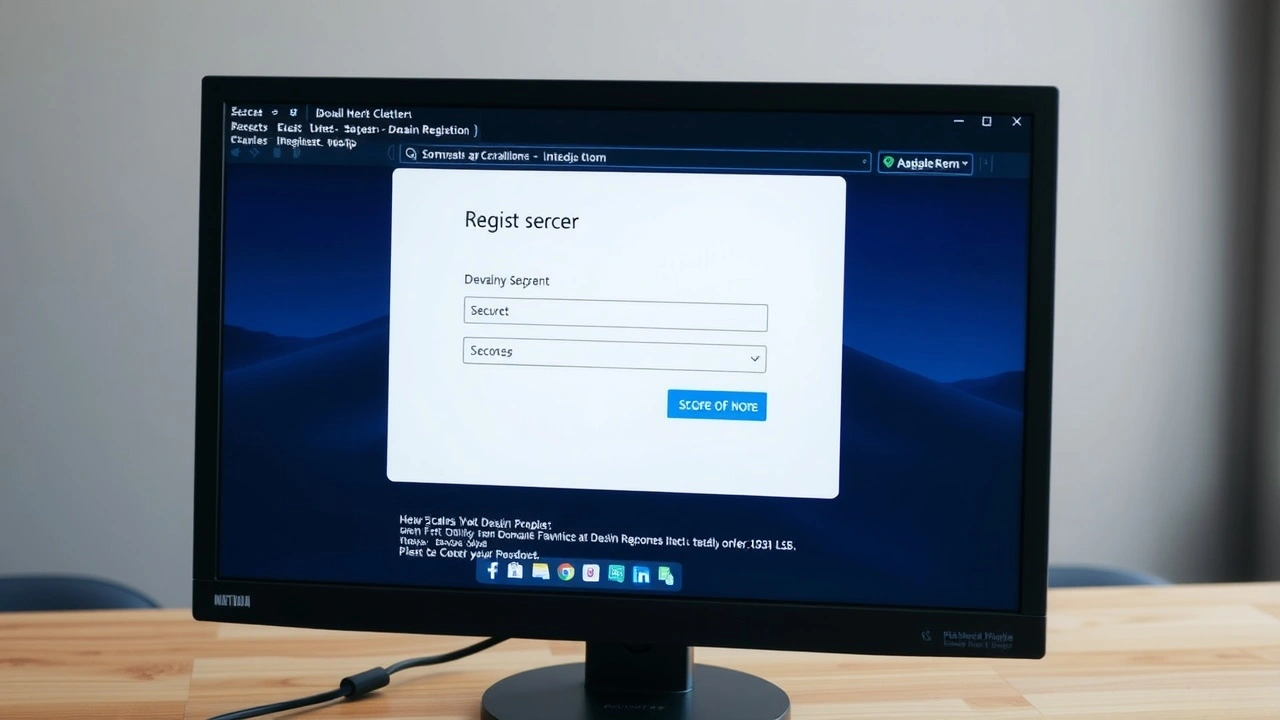 interface de registration de domaine sécurisé sur un écran d'ordinateur