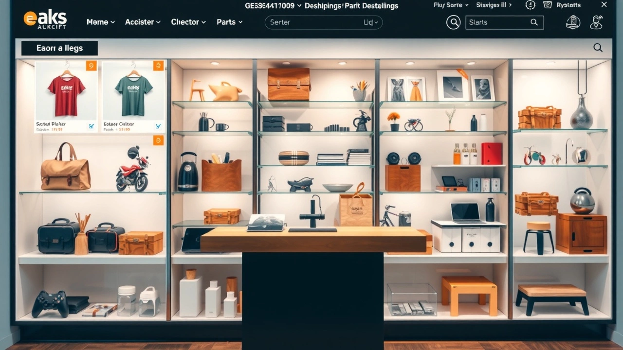 interface dun magasin en ligne avec produits presents