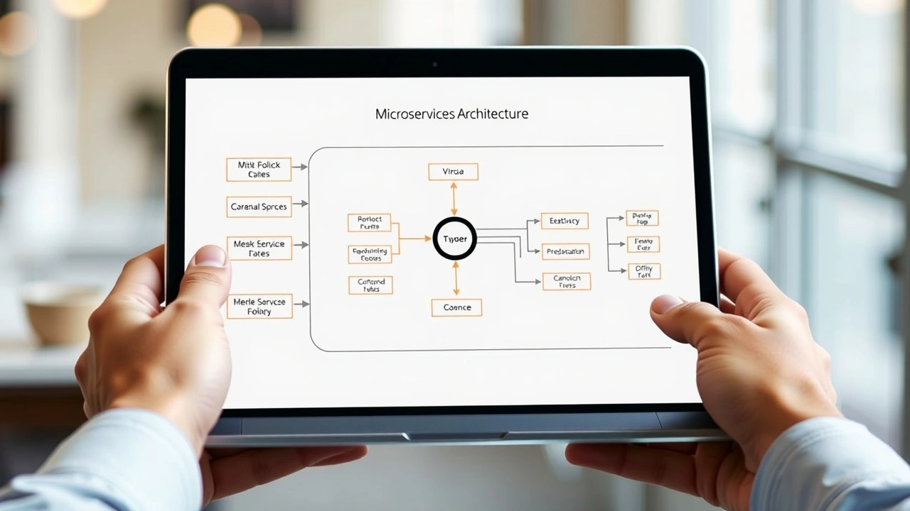 main sujet technologie microservices sur un ordinateur