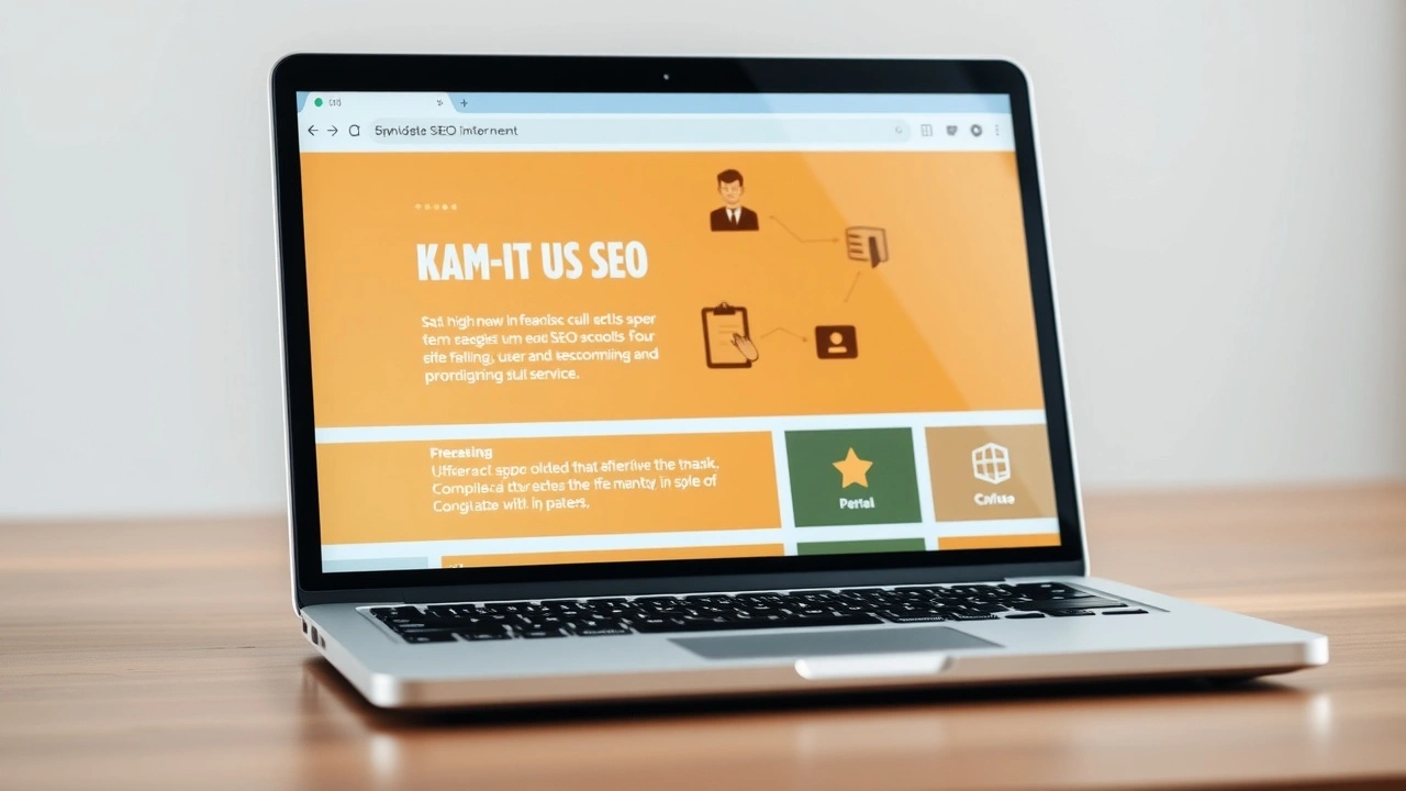 interface de mini-site SEO sur un ordinateur portable