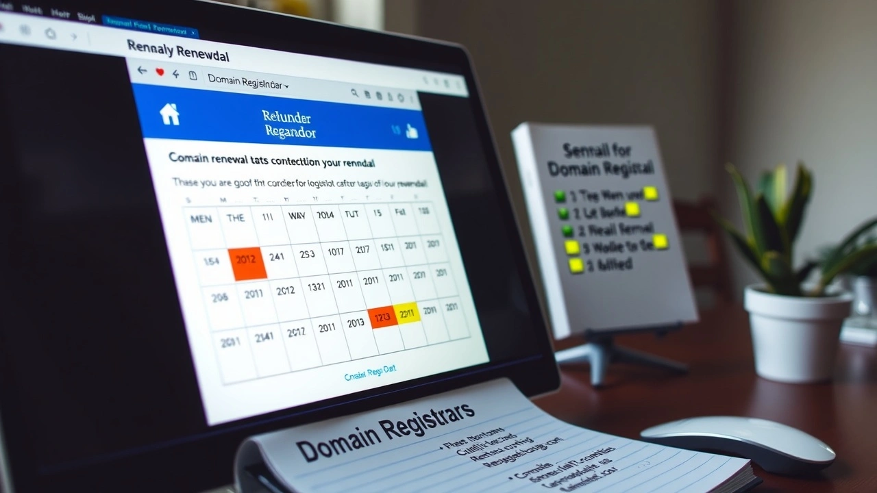 ordinateur affichant un rappel de renouvellement de domaine