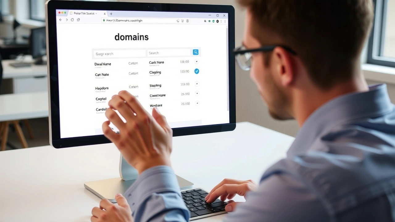 outil de recherche de nom de domaine sur un écran d'ordinateur