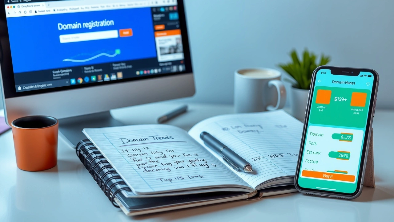 outils dinvestissement pour noms de domaine sur une table