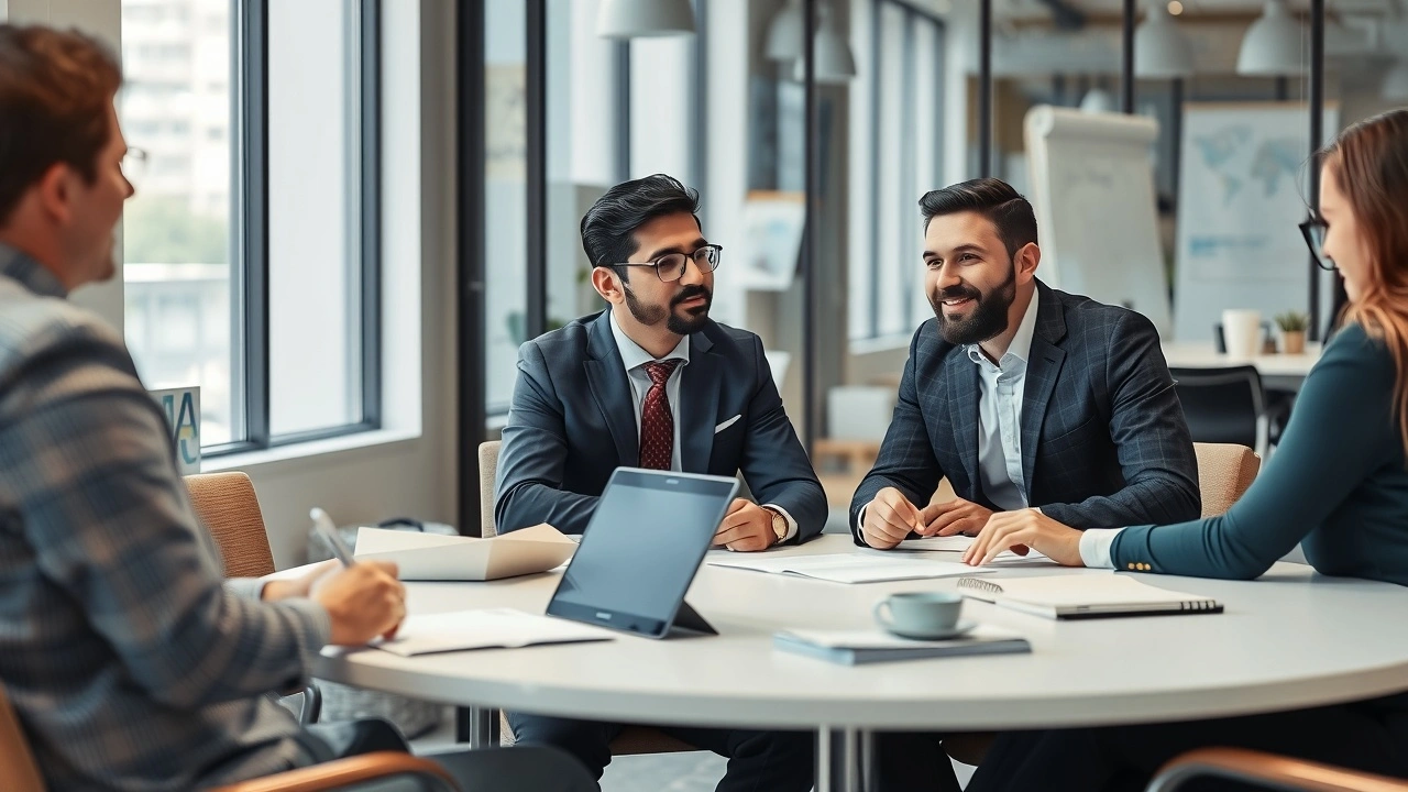 reseller discutant de stratégies avec ses clients en bureau