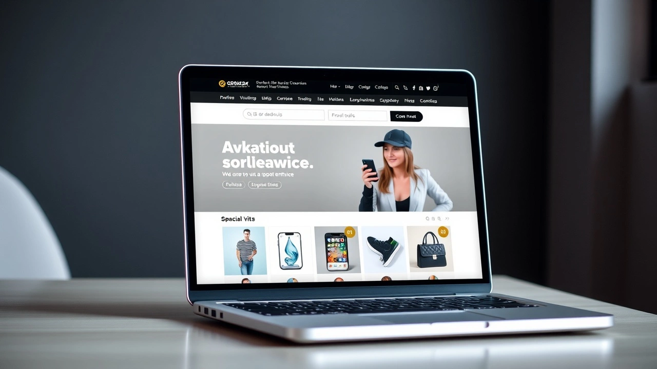photo d'un site e-commerce sur un ordinateur portable