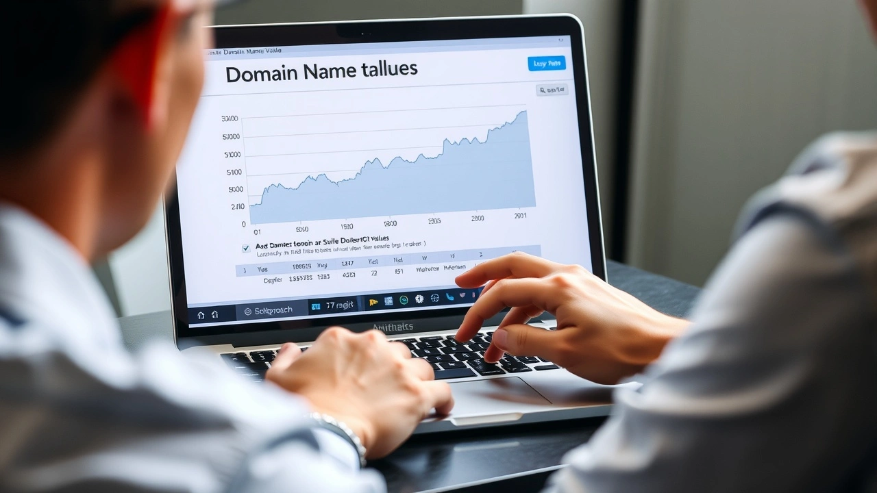une personne analysant des valeurs de noms de domaine