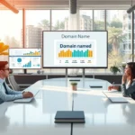 Une équipe marketing discutant des avantages d'un nom de domaine