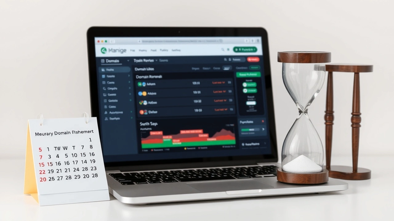 calendrier avec dates de renouvellement de nom de domaine