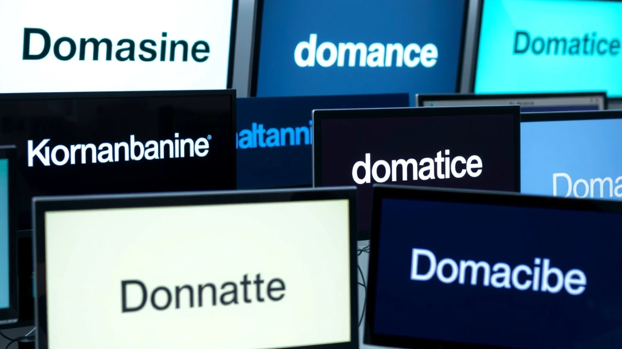 différents choix de noms de domaine sur des écrans d'ordinateur