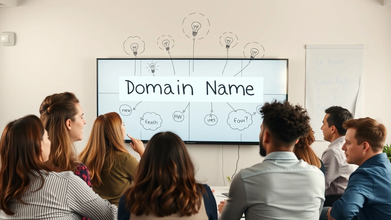 groupe de personnes discutant du choix d un nom de domaine