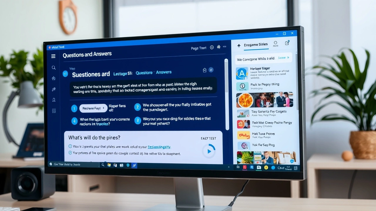 ecran dordinateur avec interface questions reponses
